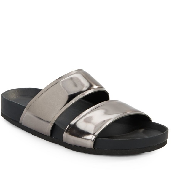 Vince Shoes - Vince Orion Metallic Slide Sandals
